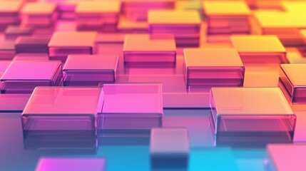 Obraz premium Colorful and vibrant abstract blocks in various sizes, creating a dynamic, visually appealing pattern.