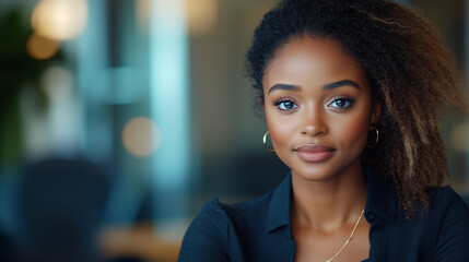 Fototapeta premium black female best Job Candidate for sales