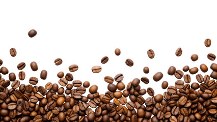 Obraz premium PNG Coffee beans Scattered backgrounds white background refreshment.