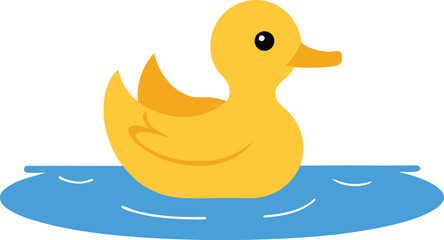 Vibrant Vector Art Featuring a Playful Duck Gliding on a Calm Lake
