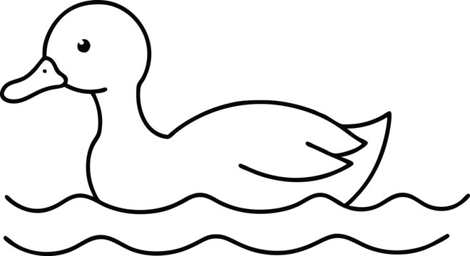 recommend clip art: Vector Illustration of a Serene Duck Swimming in Tranquil Waters
                    