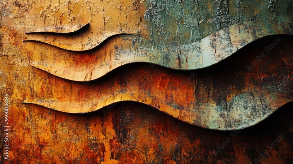 Poster textured layers: design an abstract background with textured layers, incorporating different materia