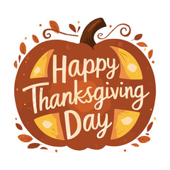 Fototapeta premium Happy Thanksgiving Day Pumpkin Design Festive Autumn Illustration
