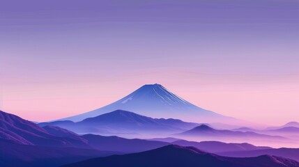 Fototapeta premium A mountain range with a purple sky in the background