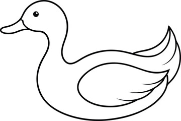 Tranquil Duck Design Featuring Simple Flowing Curves Vector Style
