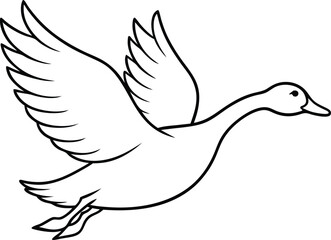 Obraz premium Dynamic Duck Wings Flapping Vector Design for Creative Kids Coloring