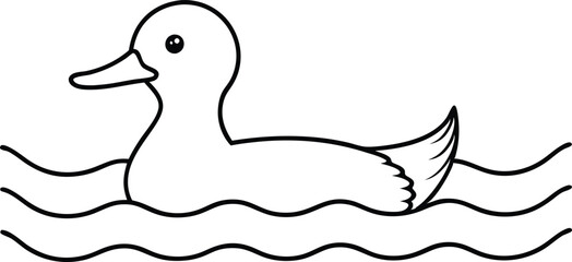 Duck Feet Splashing in Shallow Water Vector Art for Creative Kids Coloring
