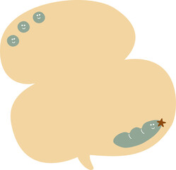 Cute hand draw yellow color green peas speech bubble balloon icon sticker memo keyword planner text box banner, flat png transparent element design