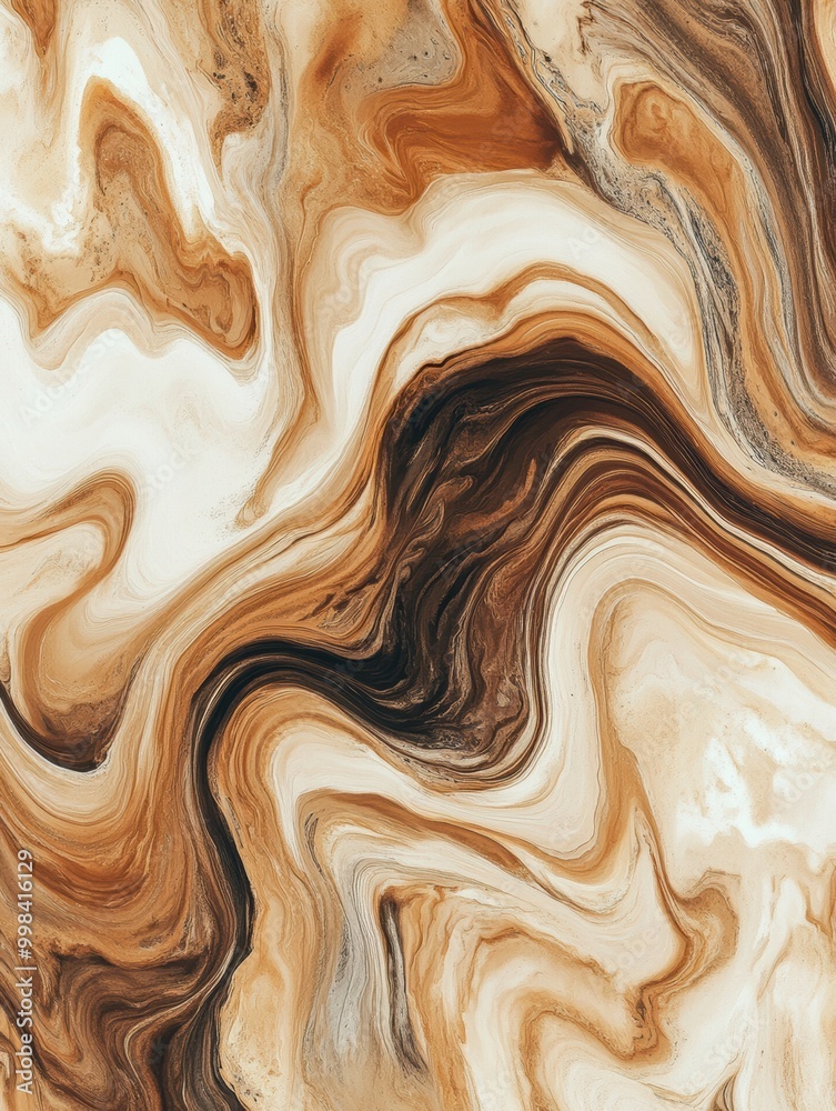 Poster a stunning marbled pattern forms as coffee mixes with cream, blending warm hues for an inviting text