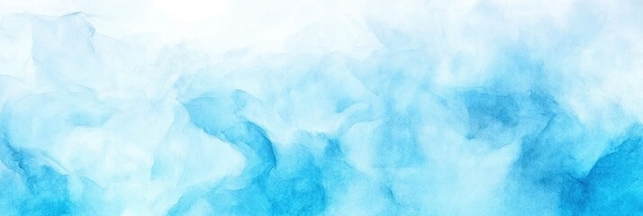 soft sky blue watercolor texture with splash and stain on white background