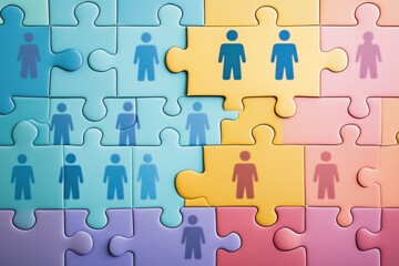 Business puzzle game. concept management concept