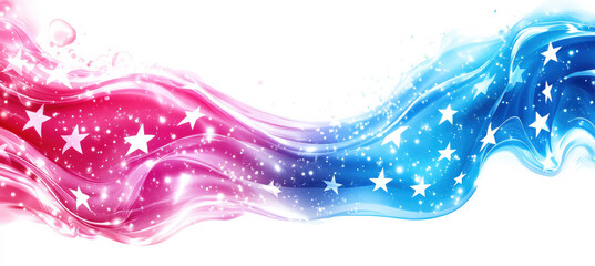 Fototapeta premium Abstract Red, White, and Blue Watercolor Banner
