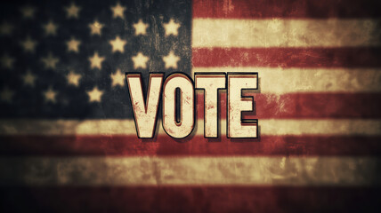 Obraz premium Vote Text Overlaying American Flag
