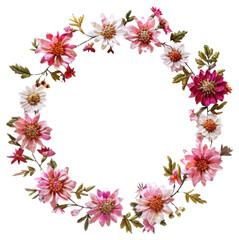 Obraz premium PNG Floral wreath embroidery art