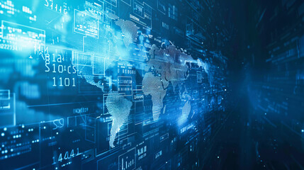 Global connections and data transfer concept background