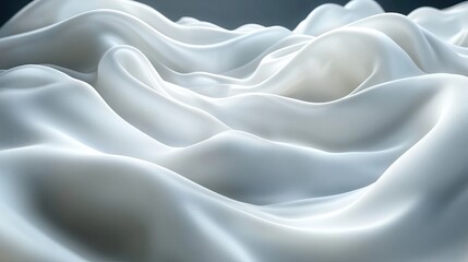 Obraz premium A white 3D aurora silk abstract technology background, visualizing business concepts with advanced digital designs.