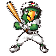 Baseball Moscot Green Parrot