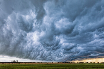 Impressive cloudscape over northern Germany at sunset