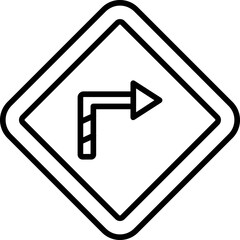 Turn Right Sign Icon