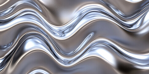 abstract liquid chrome background, showcasing smooth, flowing waves that create sense of depth and fluidity. reflective surface adds dynamic quality to design