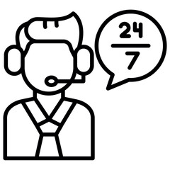 24 Hours Service Icon