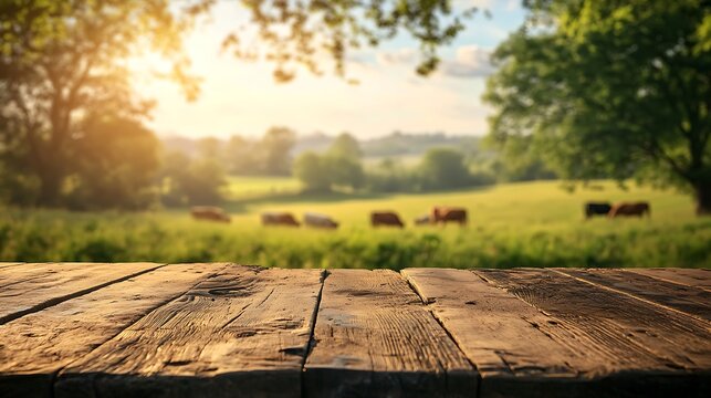 wooden table in the park