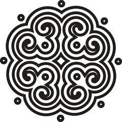 Stylish vintage floral pattern with black, and white colors contrasting background. Ornamental style all over geometric vector design, fabric, apparel textile block