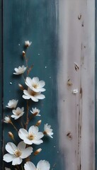 Obraz premium White and gold flowers on a gray background