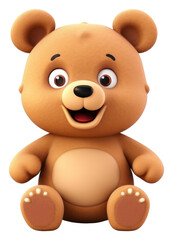 Obraz premium PNG Cartoon plush bear toy.