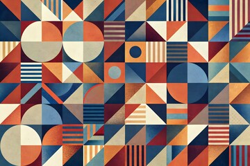 Vibrant Geometric Shapes Composition Modern Art Design Colorful Patterns