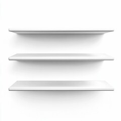 White Floating Shelves on White Background