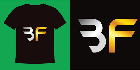 Print Creative elegant trendy unique artistic luxury silver and gold color BF initial based Alphabet icon logo Free Vector and Free SVG
