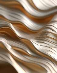 Obraz premium Abstract, flowing golden silk waves with smooth textures and shimmering metallic sheen for elegant and luxurious designs.