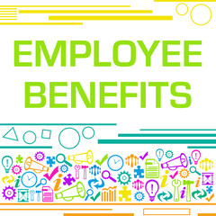 Employee Benefits Colorful Texture Bottom Square Business Symbols 