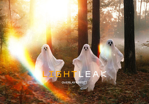 Light Leaks Photo Effect Mockup With Generative AI