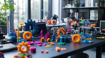 Colorful 3D Printed Gears and Toys