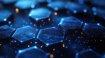 Fototapeta premium An abstract blue hexagonal technology background.