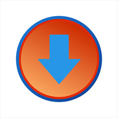 "Modern Circular Download Button with Bold Downward Arrow | Sleek Icon for Apps & Digital Interfaces"