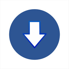 "Modern Circular Download Button with Bold Downward Arrow | Sleek Icon for Apps & Digital Interfaces"