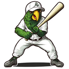 Baseball Moscot Green Parrot