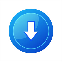 "Modern Circular Download Button with Bold Downward Arrow | Sleek Icon for Apps & Digital Interfaces"