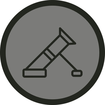 mortar icon, gray circle, outline style clip art preview