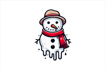 Snowman vector illustration. Snowman Icon Vector Illustration. Snowman Silhouette Vector Illustration.