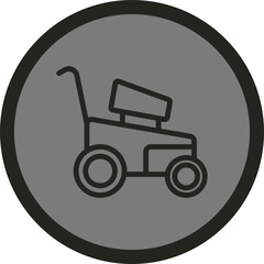 Lawn Mower Vector Icon Design