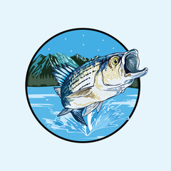 vector logo striped bass