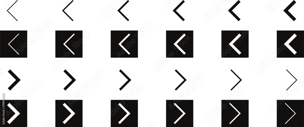 Aufkleber set of previous arrow and next arrow. web page change arrow vector illustration.