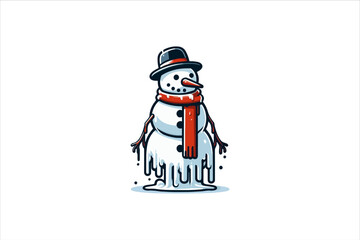 Snowman vector illustration. Snowman Icon Vector Illustration. Snowman Silhouette Vector Illustration.