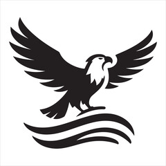Black illustration of a bird