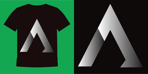 Print Creative elegant trendy unique artistic silver and gold color A initial based Alphabet icon logo. Initial letter A logo template. Luxury A logo template. 