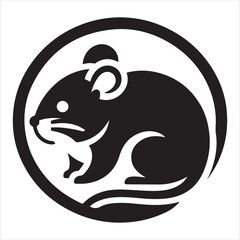 Rat Vector Illustration In Silhouette